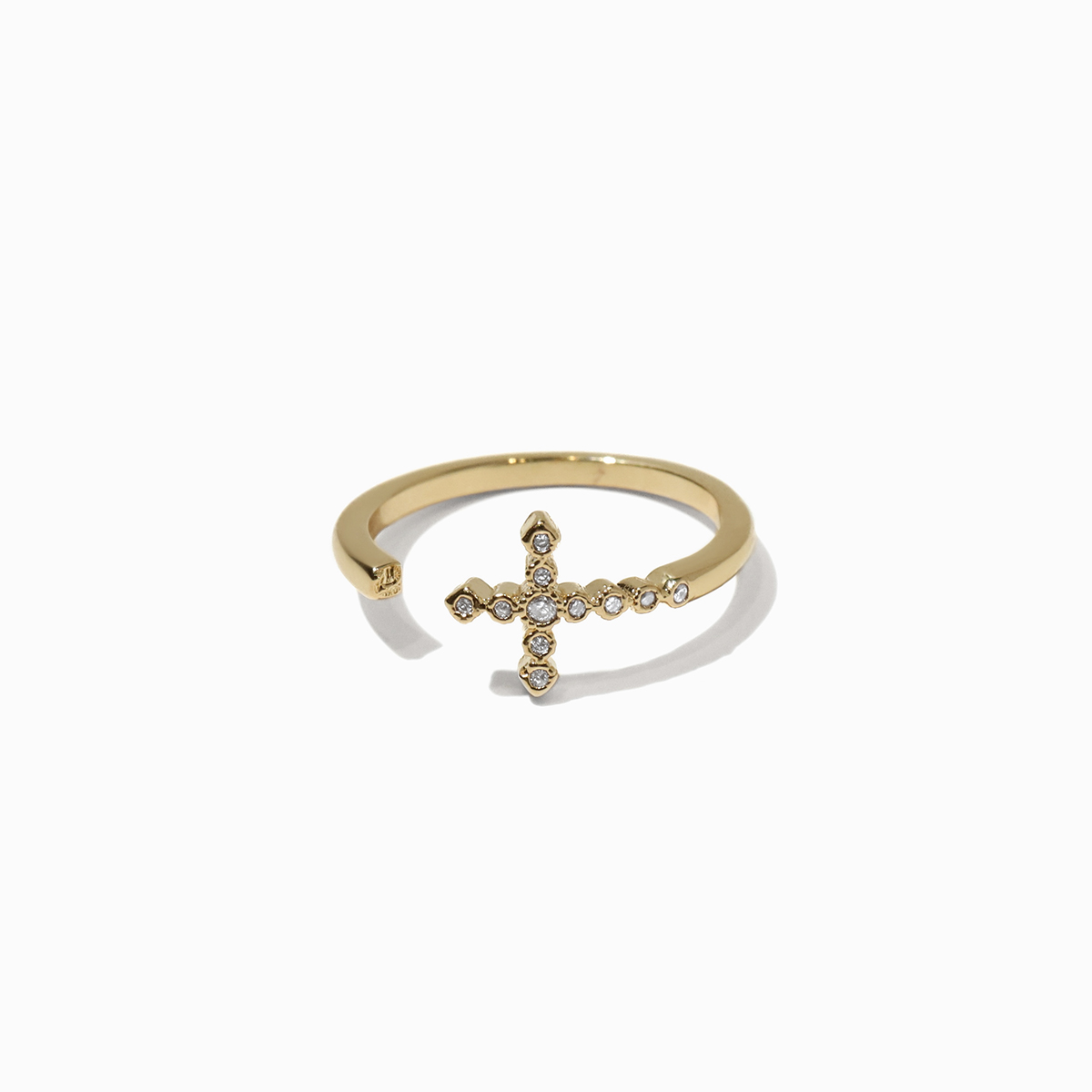 Forked Cross Ring Gold