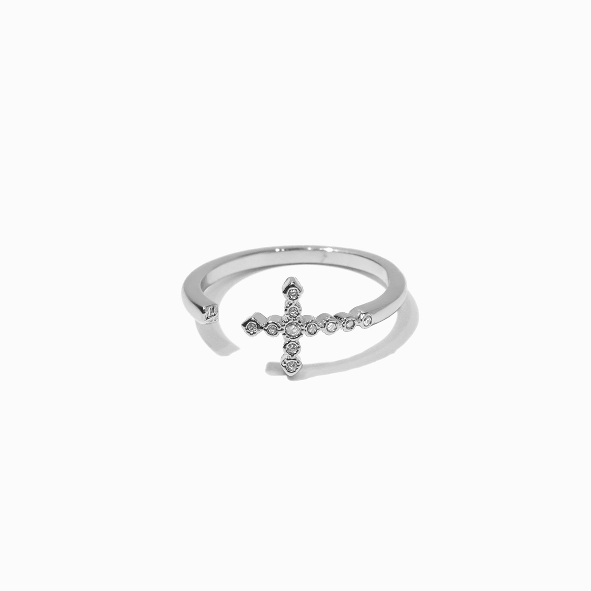 Forked Cross Ring Silver