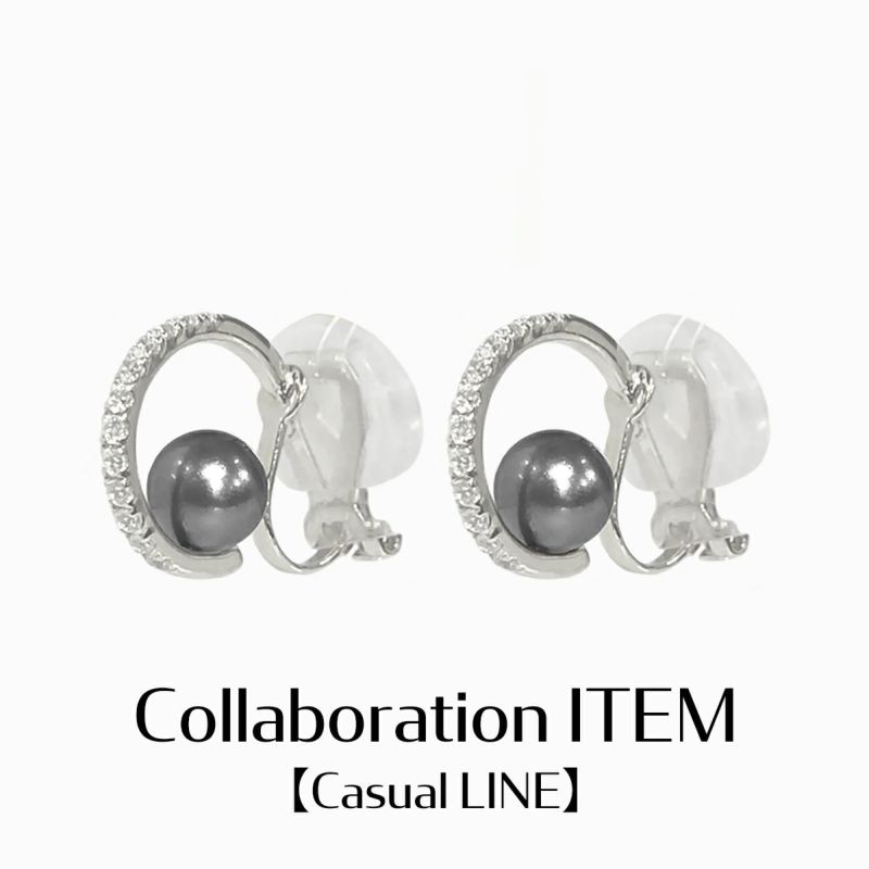 Pearl Hug Hoop Earring【Silver925 LINE】（Silver） | Infaction