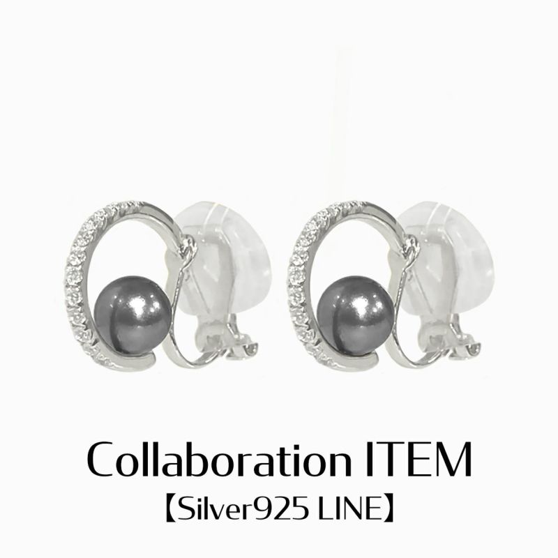 Pearl Hug Hoop Earring【Silver925 LINE】（Silver） | Infaction