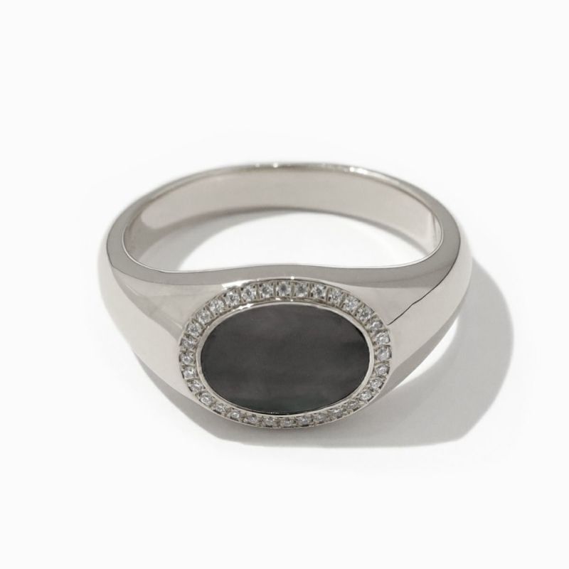 レア❣️グレー アゲート シルバー リング SILVER 925 12号 Sterling Silver Ring, Open Circle - Silpada - .925 Sterling