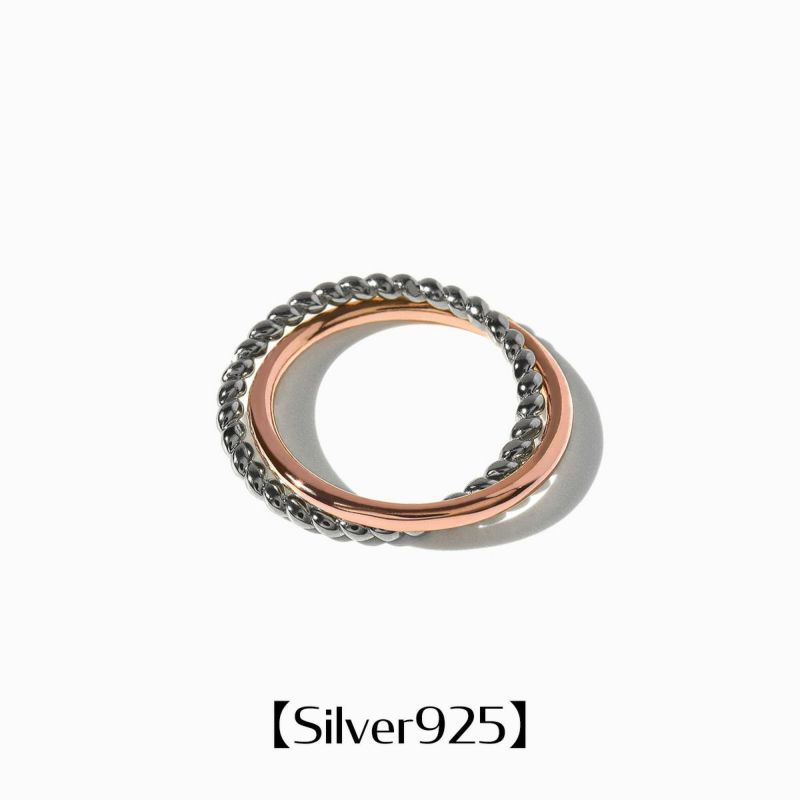 Mix Ring【Silver925】(Pink Gold) | Infaction