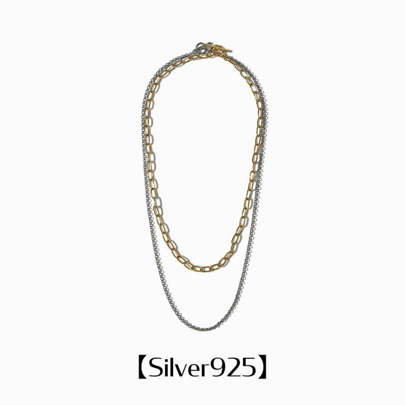 4Way Mix Chain Necklace【Casual】(Gold) | Infaction