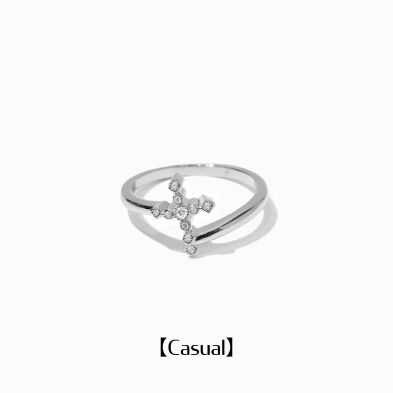 infaction リング Double Line Cross Ring【Casual】（Silver） | Infaction