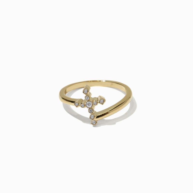 Double Line Cross Ring