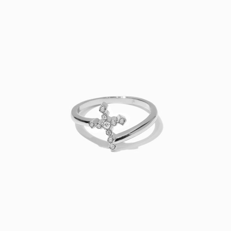 Double Line Cross Ring