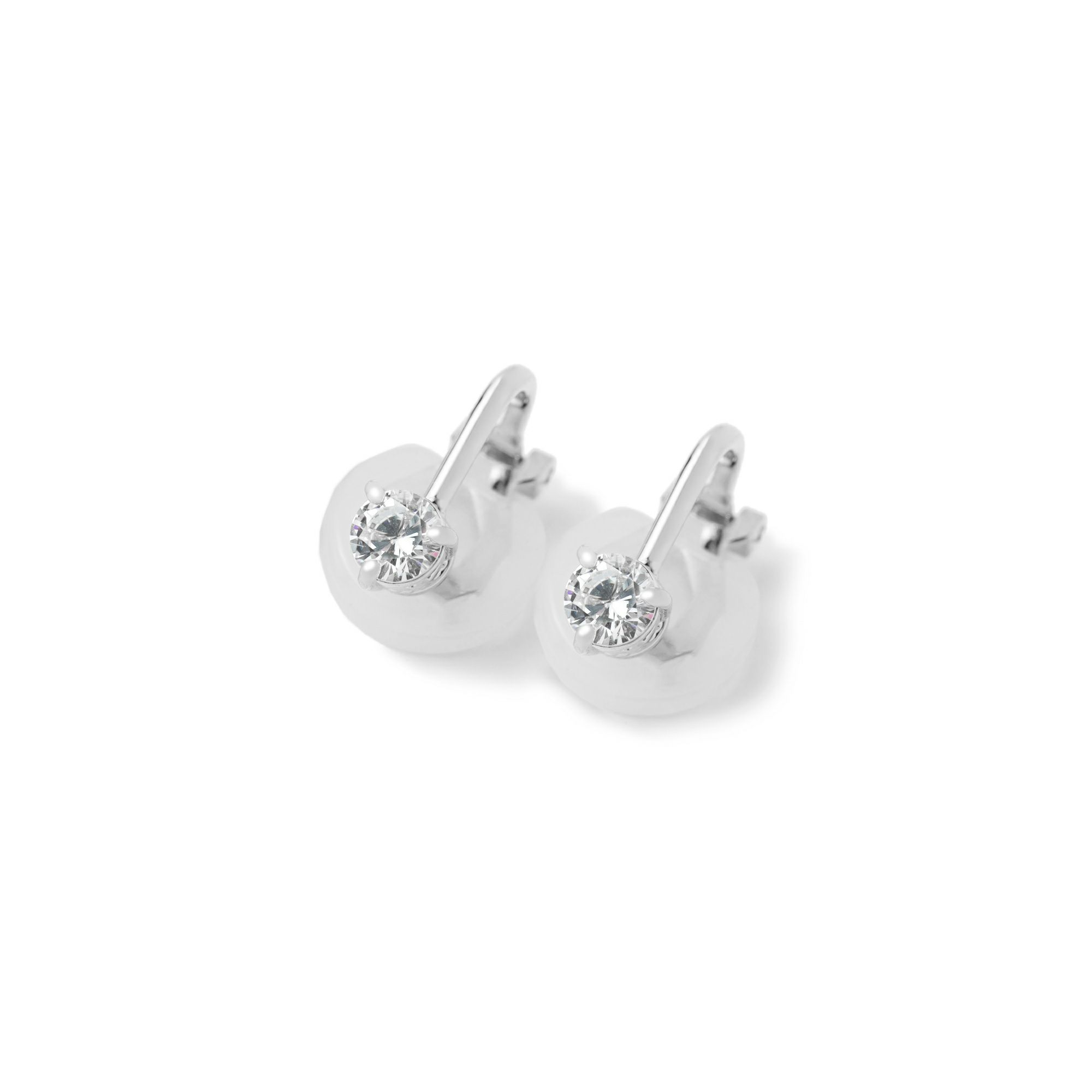 Stud Sparkle Earrings Classic 【Casual】（Silver） | Infaction