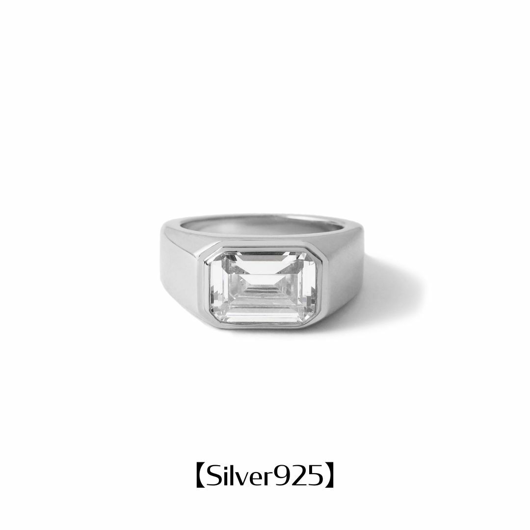 Square College Ring 【Silver925】 （Gold） | Infaction